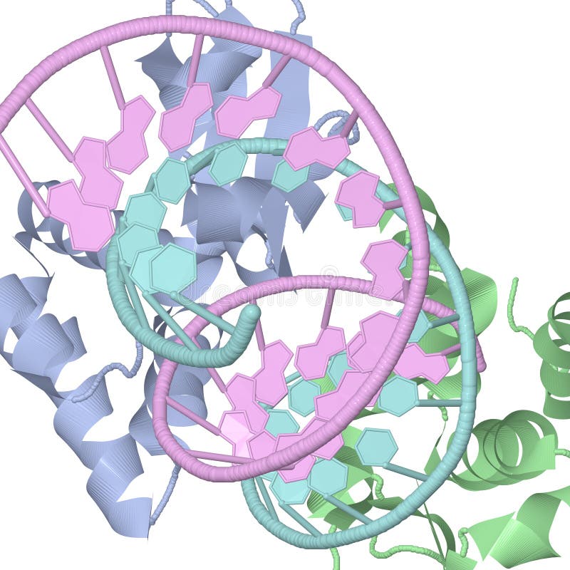 Multicolored molecular structures on white background royalty free illustration