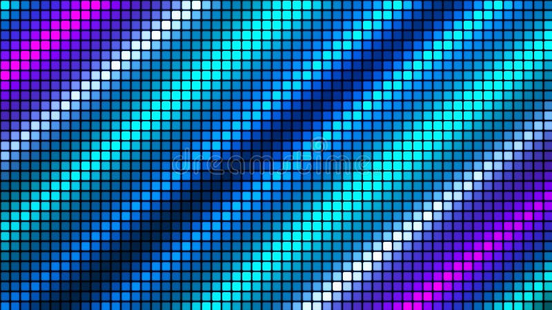 Multicolored mosaic background in technology concept. Abstract rainbow LED squares. Technology digital square color stock illustration