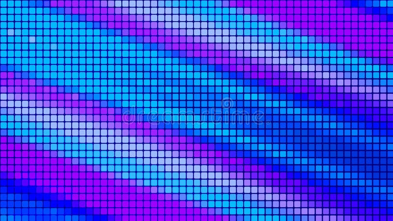 Multicolored mosaic background in technology concept. Abstract rainbow LED squares. Technology digital square color vector illustration
