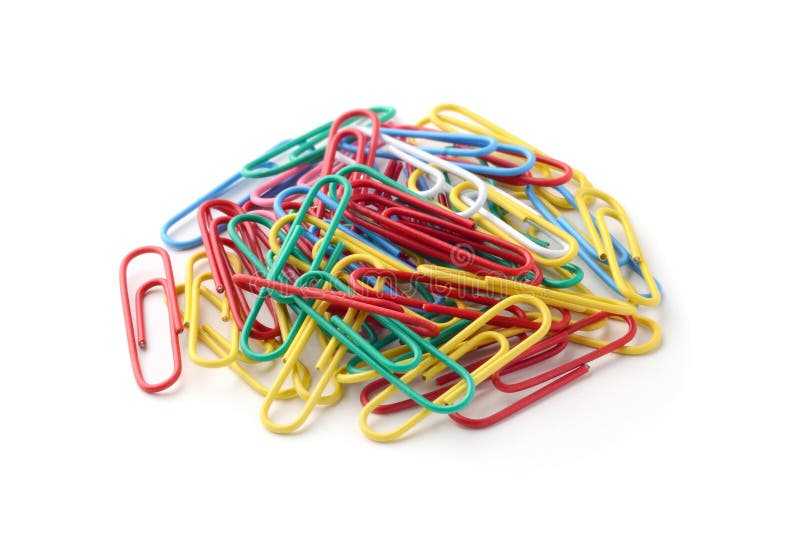 Multicolored paper clips stock image. Image of isolated 78939851