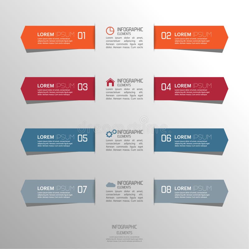 Multicolored paper stickers volume with numbers and signs. stock illustration