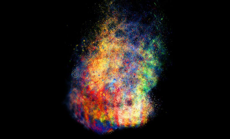 Multicolored Particles Explosion VFX Stock Image - Image of crash,  pyrotechnic: 78583009