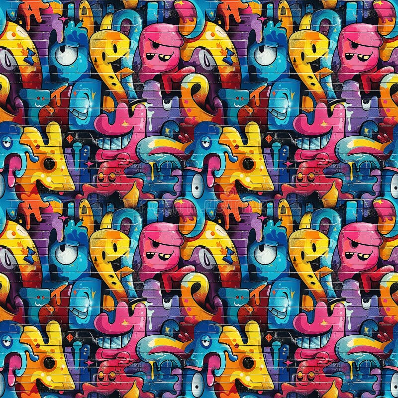 Multicolored Pattern of Letters and Numbers royalty free stock image