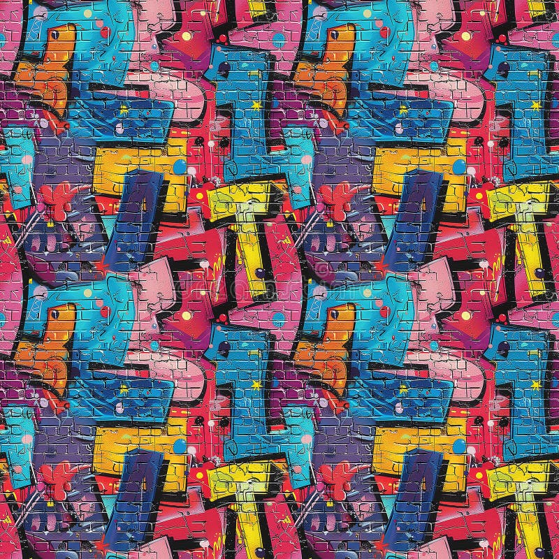 Multicolored Pattern of Letters and Numbers royalty free stock photos