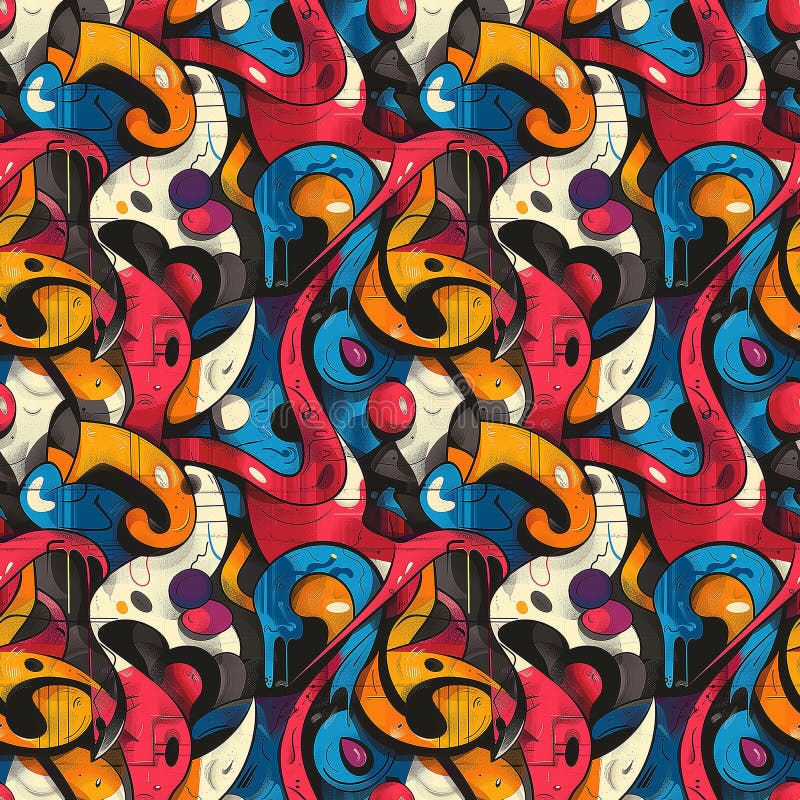 Multicolored Pattern of Letters and Numbers stock photography