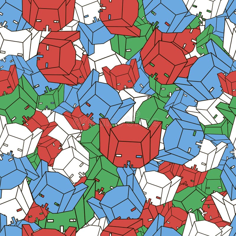 Multicolored pattern of the robot's head stock illustration