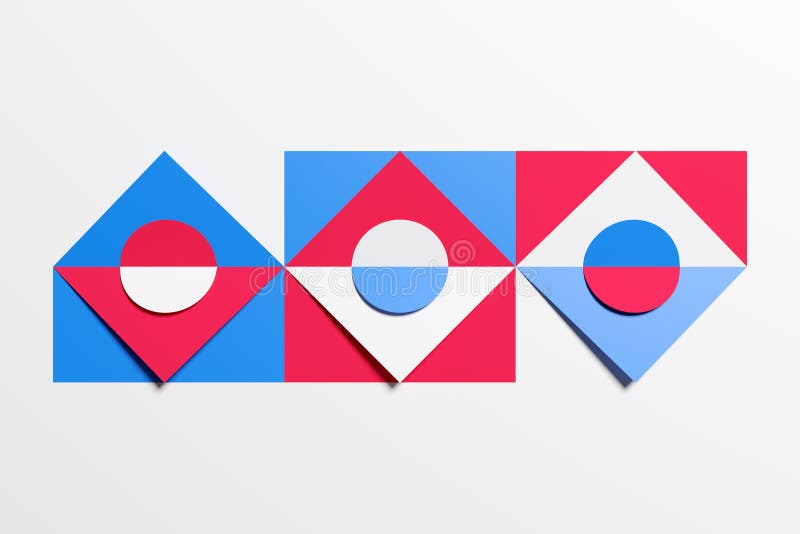 Multicolored pink, blue and red pattern vector illustration.