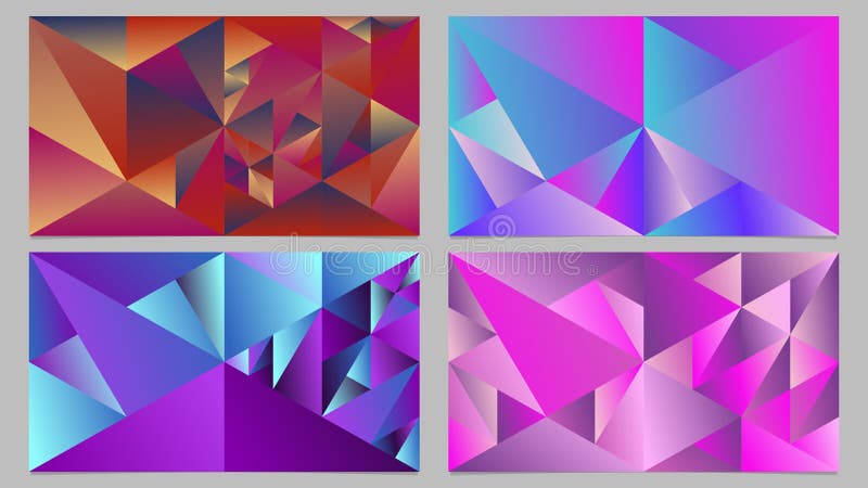 Multicolored polygonal minimal gradient triangle desktop background set. Geometric minimal gradient triangle webpage background set - abstract polygonal vector royalty free illustration Multicolored polygonal minimal gradient triangle desktop background set. Geometric minimal gradient triangle webpage background set - abstract polygonal vector royalty free illustration