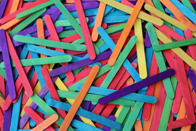 Multicolored Popsicle Sticks in Bulk in Shades of Purple Red Light Blue  Yellow Orange Green for Desktop Background E Stock Photo - Image of  popsicle, purple: 195514152