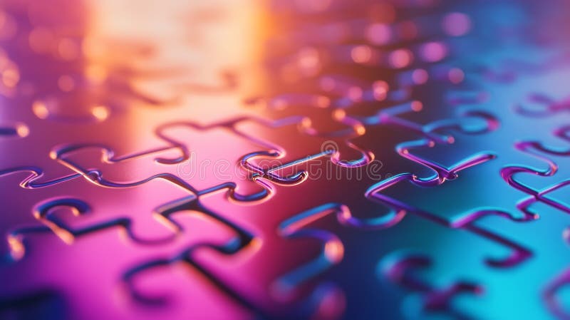 Multicolored puzzle pieces signify the process of finding answers and overcoming difficulties. royalty free stock images