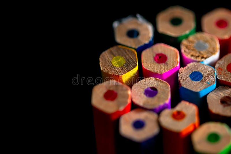 Multicolored Rainbow Pencils. Coloured Pencils Isolated on Black Background Close Up. Top View. Macro Photography Stock Image - Image of closeup, creativity: 163834651 Multicolored Rainbow Pencils. Coloured Pencils Isolated on Black Background Close Up. Top View. Macro Photography Stock Image - Image of closeup, creativity: 163834651