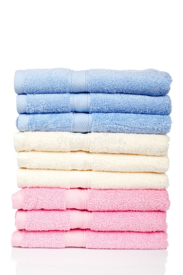 Multicolored towels stacked