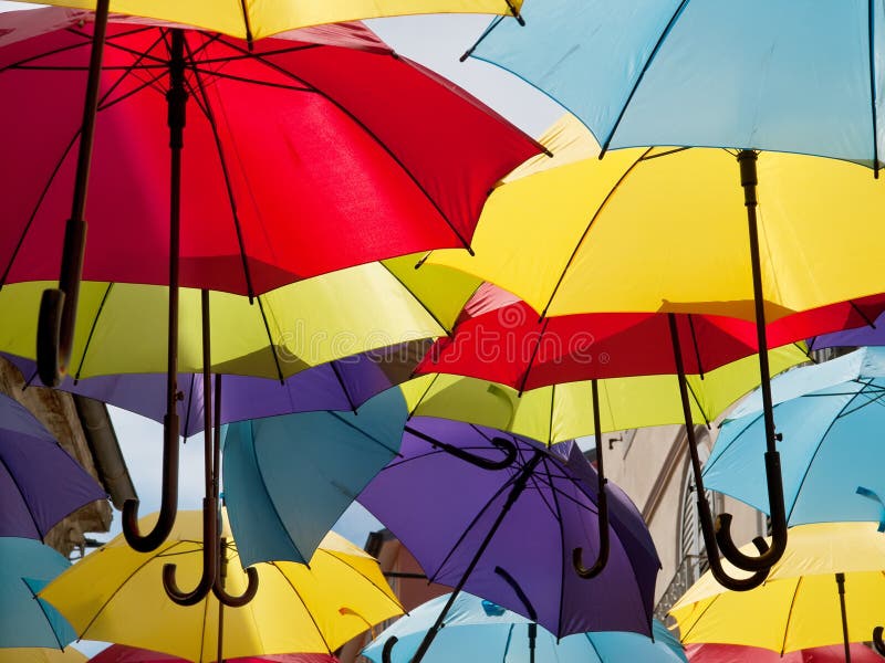 Blue umbrellas stock photo. Image of parasols, blue, protection 23661562