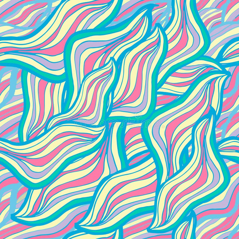 Multicolored vector seamless abstract hand-drawn pattern vector illustration