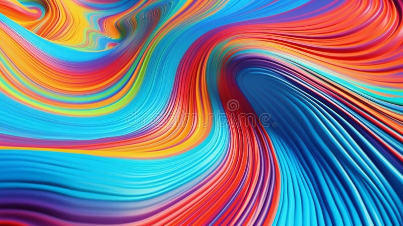 Linii ondulate multicolore pe un fond vibrant. ai generativ royalty free stock photography