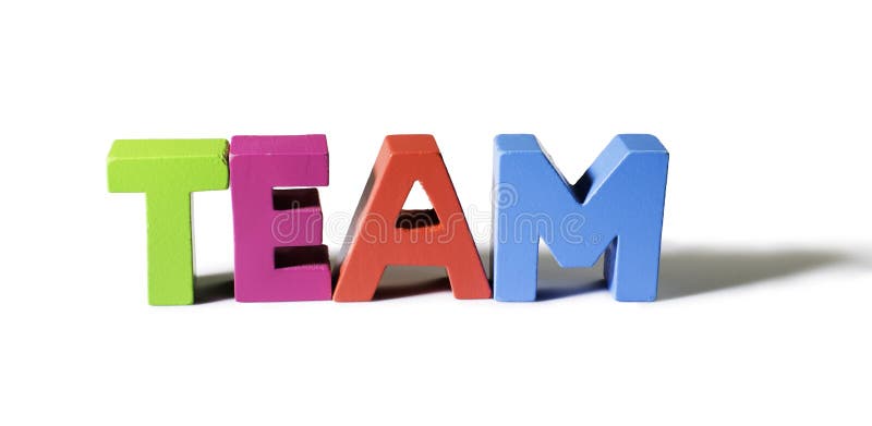 Multicolored word team made of wood. royalty free illustration