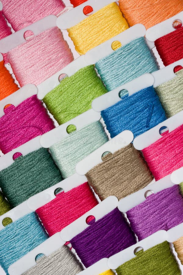 Multicoloured Cotton Threads Stock Photo Image of polyester, clothing