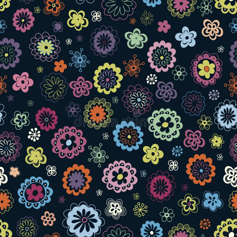 Multicoloured floral seamless pattern