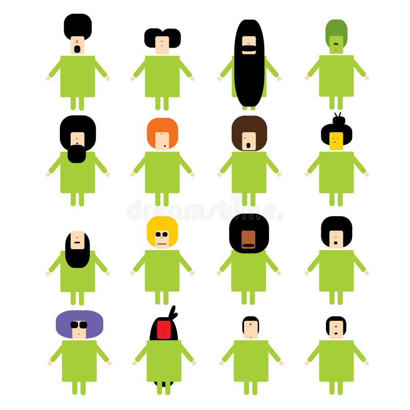 Original Vector people icon set of diverse ethnicity, different haircuts. Global diversity illustration. Hispanic family cartoon vectors