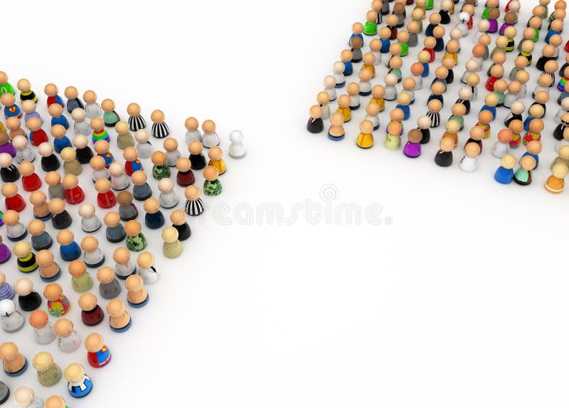 Crowds of small symbolic 3d figures, isolated. Crowds of small symbolic 3d figures, isolated