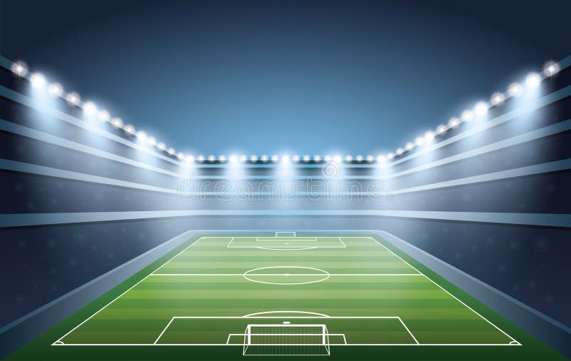 Multidão entusiasmado de povos em um estádio de futebol ilustração stock Multidão entusiasmado de povos em um estádio de futebol ilustração stock
