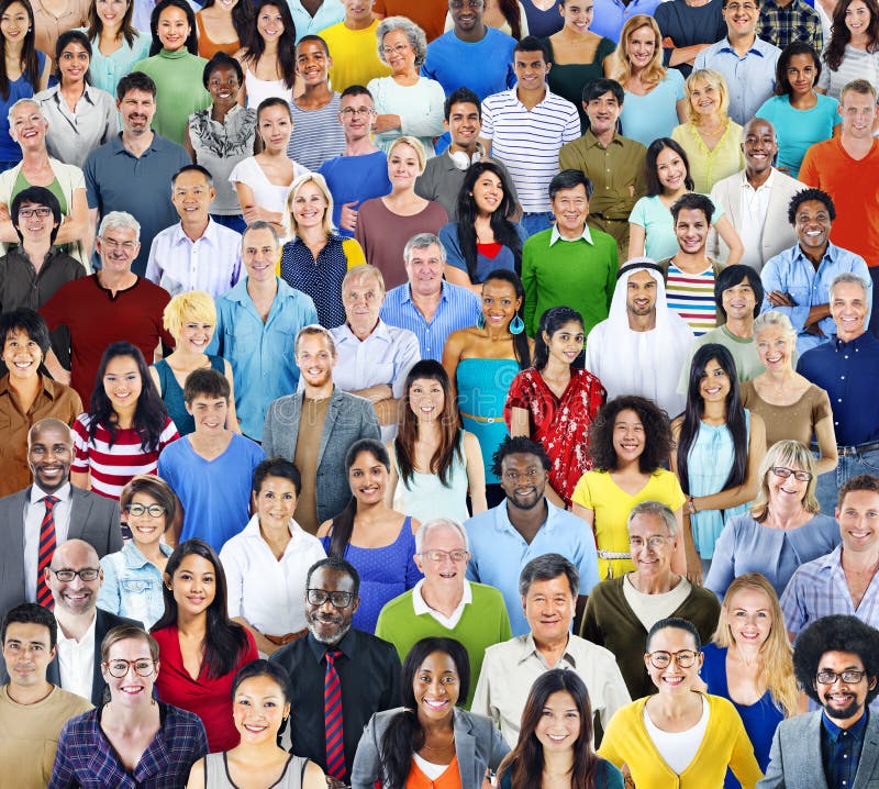 Free Multiethnic Group Of People With Colorful Outfit Stock Photography - 43960432