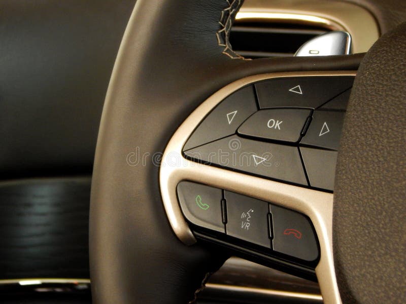Multifunction Steering Wheel Design and Controls Stock Photo Image of