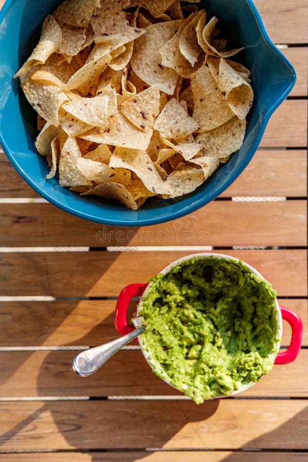 Multigrain Tortilla Chips Guacamole Stock Image Image of outdoor