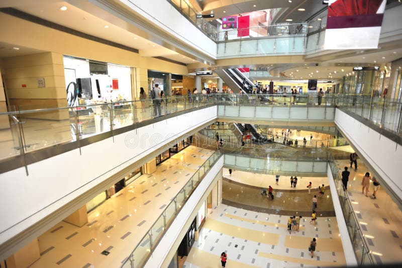 Interior of modern multilevel shopping mall. Interior of modern multilevel shopping mall