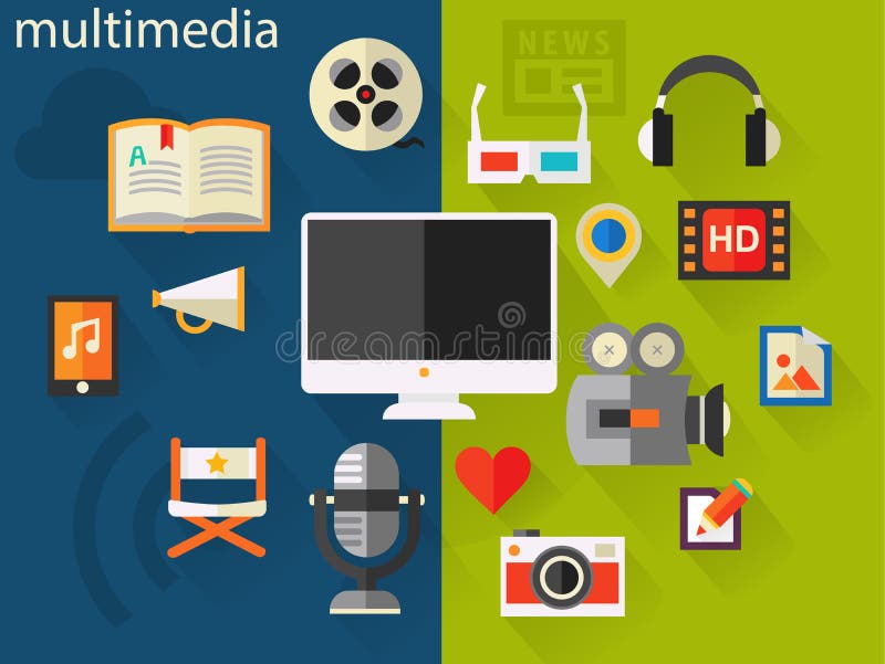 Multimedia Concept Collection Stock Vector Illustration of
