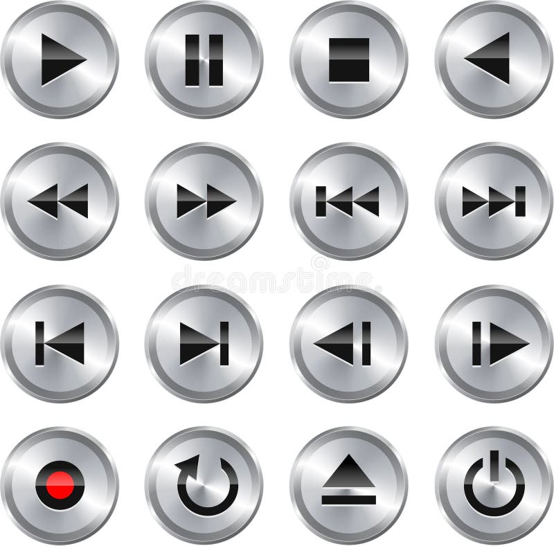 Multimedia control icon/button set