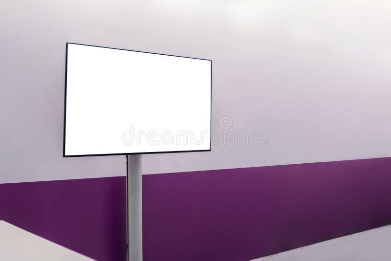 Multimedia Empty White Wall Display at Exhibition, Museum Mockup