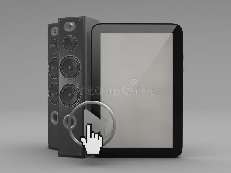 Multimedia Player in Tablet Computer Stock Illustration Illustration