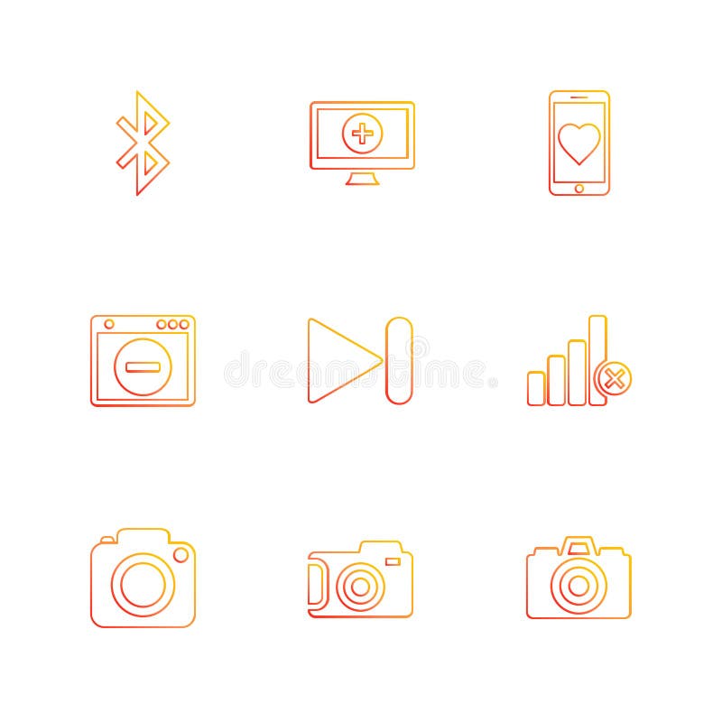 Multimedia , user interface , camera , technology , play , pause , camcoder , video , click , capture , image , photography , photograph , icon, vector, design, flat, collection, style, creative, icons - This Vector EPS 10 illustration is best for print media, web design, application design user interface and infographics with well composed layers for the ease of user. Camcoder vectors