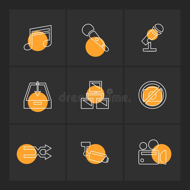 Multimedia , user interface , camera , technology , play , pause , camcoder , video , click , capture , image , photography , photograph , icon, vector, design, flat, collection, style, creative, icons. Camcoder vectors
