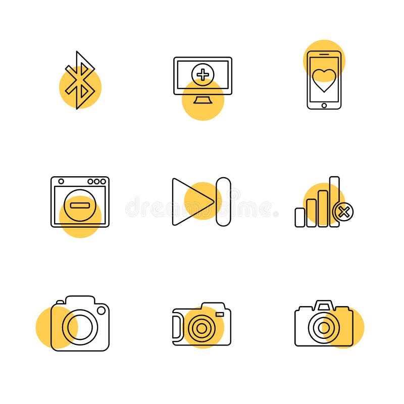 Multimedia , user interface , camera , technology , play , pause , camcoder , video , click , capture , image , photography , photograph , icon, vector, design, flat, collection, style, creative, icons - This Vector EPS 10 illustration is best for print media, web design, application design user interface and infographics with well composed layers for the ease of user. Camcoder vectors