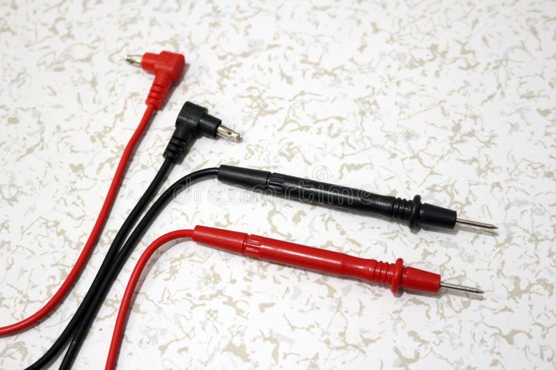 Multimeter Pointed Test Probes with Shrouded Banana Jacks on End Stock