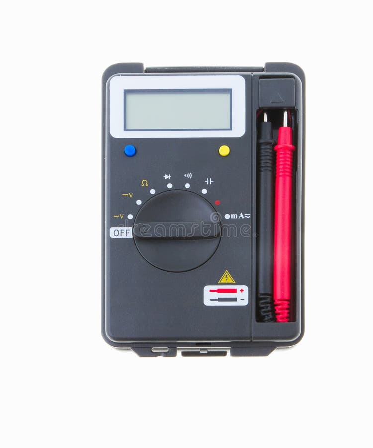 Multimeter on a White Background. Stock Photo Image of time, ammeter 24632752