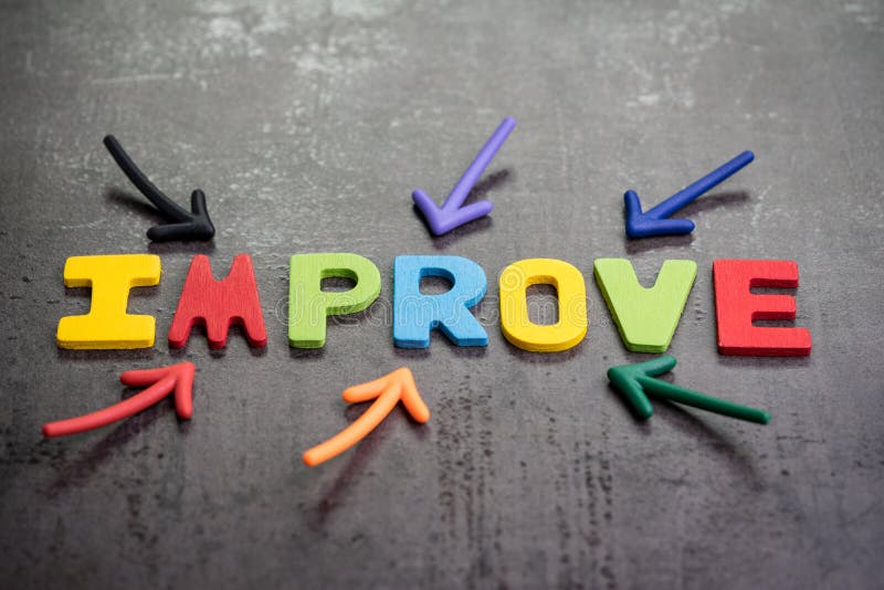 Multiple arrow pointing to colorful alphabet word IMPROVE at the stock photos Multiple arrow pointing to colorful alphabet word IMPROVE at the stock photos