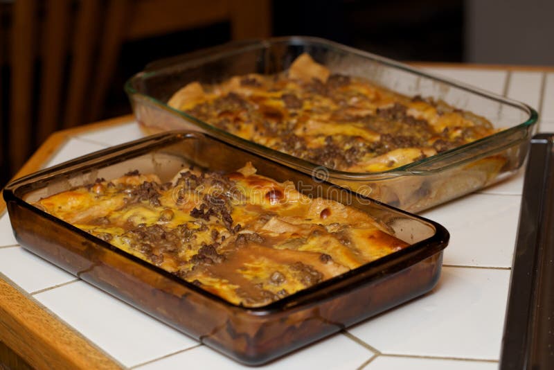 Multiple Baked Enchiladas Pans Stock Photos Free & RoyaltyFree Stock