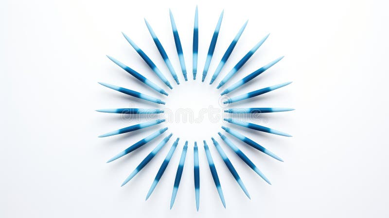 Multiple blue dart on white background stock illustration