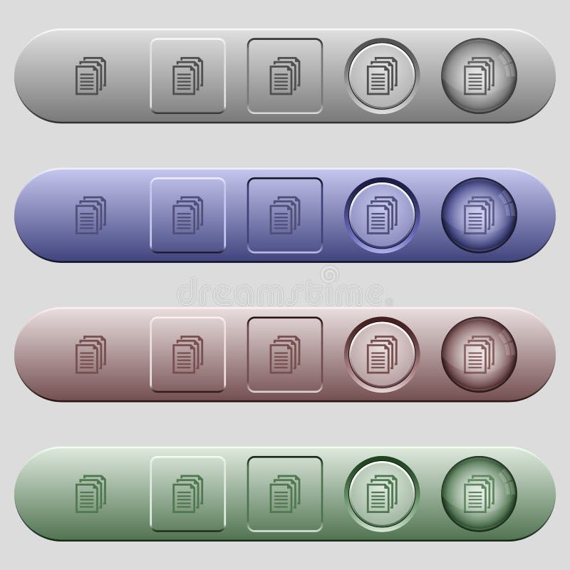 Multiple documents icons on menu bars royalty free illustration