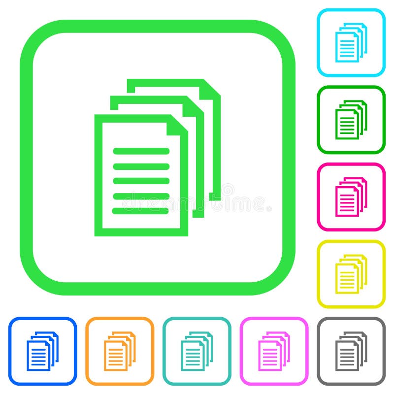 Multiple documents vivid colored flat icons icons vector illustration