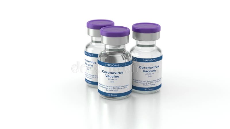 Multiple dose 3D animation for COVID-19 Vaccine vector illustration