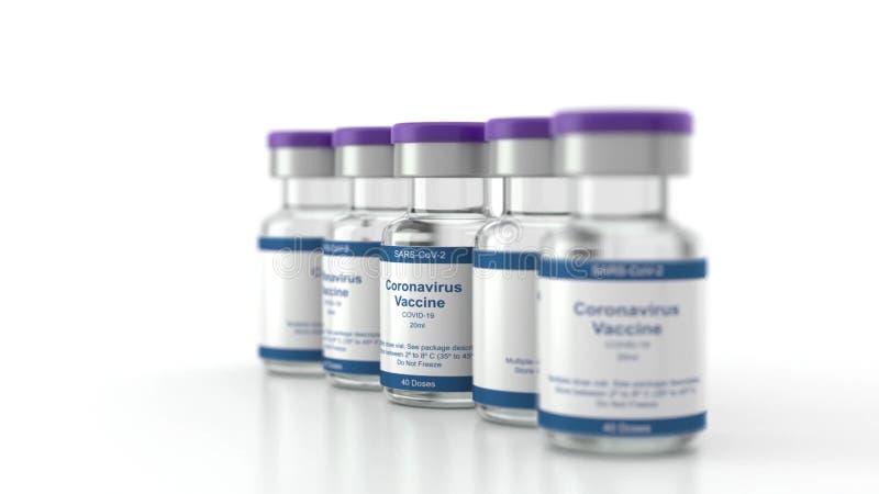 Multiple dose 3D animation for COVID-19 Vaccine stock illustration