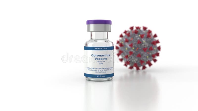 Multiple dose 3D animation for COVID-19 Vaccine royalty free illustration
