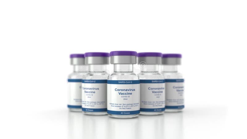Multiple dose 3D animation for COVID-19 Vaccine vector illustration