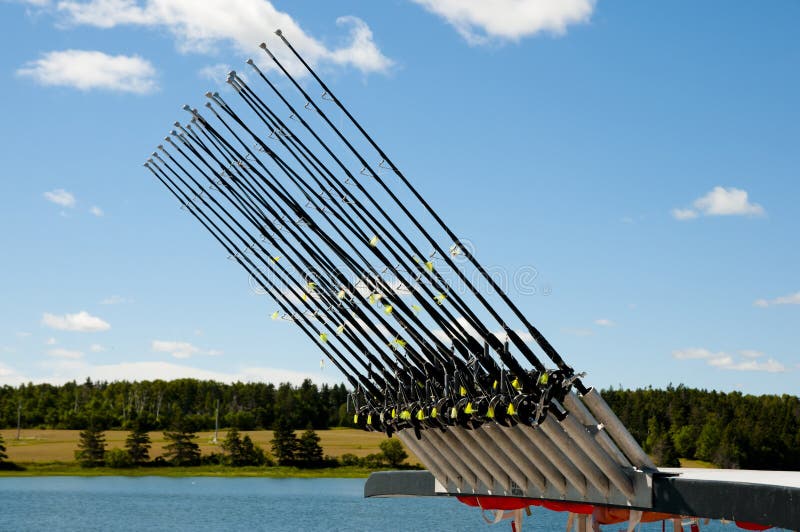 Multiple Fishing Rods stock image. Image of sport, bunch - 108681775