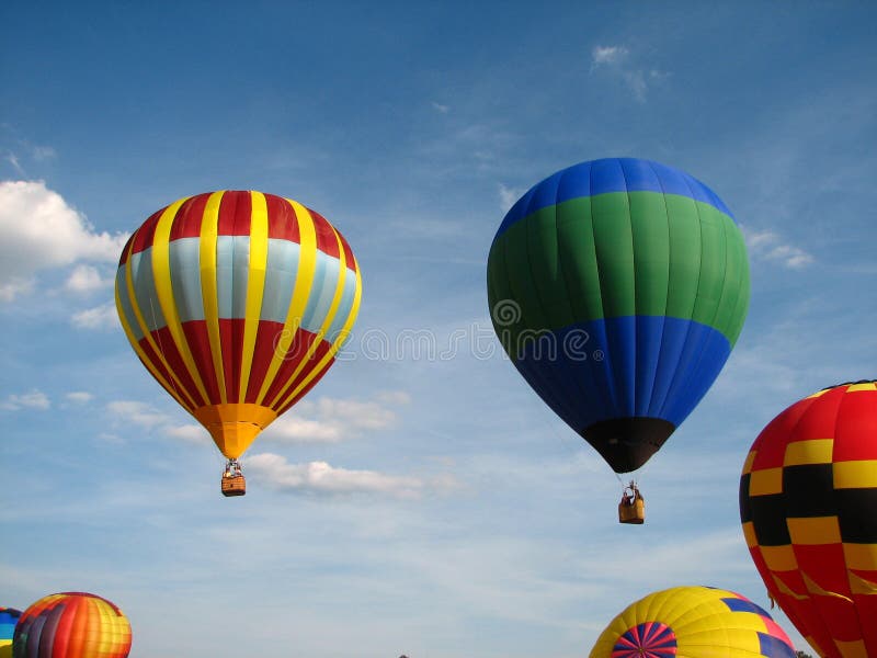 Multiple hot air balloons
