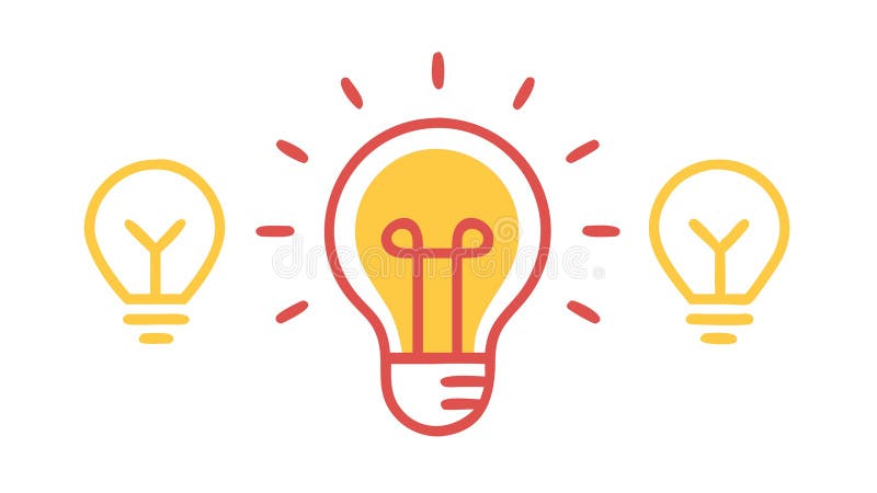 Multiple Idea Lightbulbs Icon, Brainstorming and Collaboration, vector design Generative AI royalty free illustration
